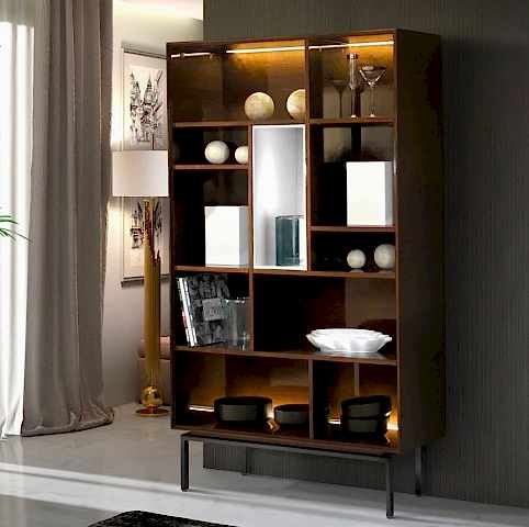 LED Işıklı Modern Ahşap Kitaplık