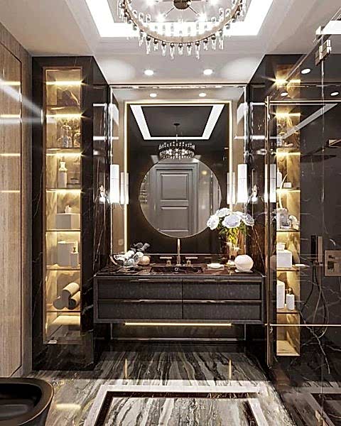 MANCHESTER ANTRASİT GRİ CAM NİŞLİ MODERN BANYO DOLABI