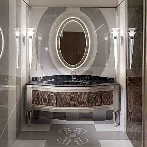 SHERATON LÜX PLATİN METAL DETAYLI MODERN BANYO DOLABI